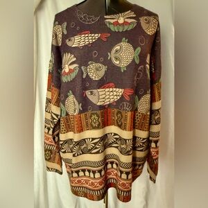 Artistic Fish Pattern Women's Sweater